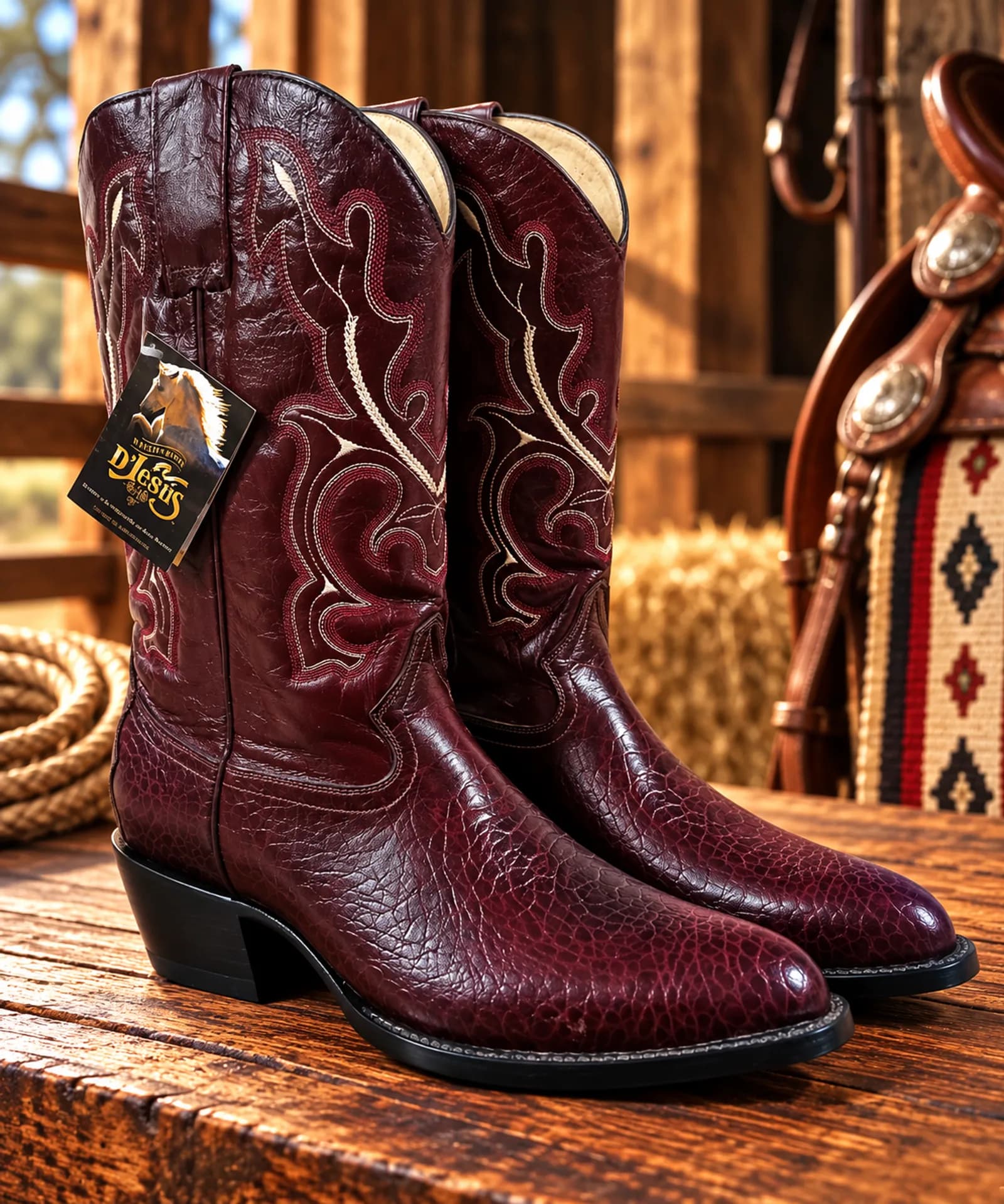 Botas Texanas Estilo Caguama Vino