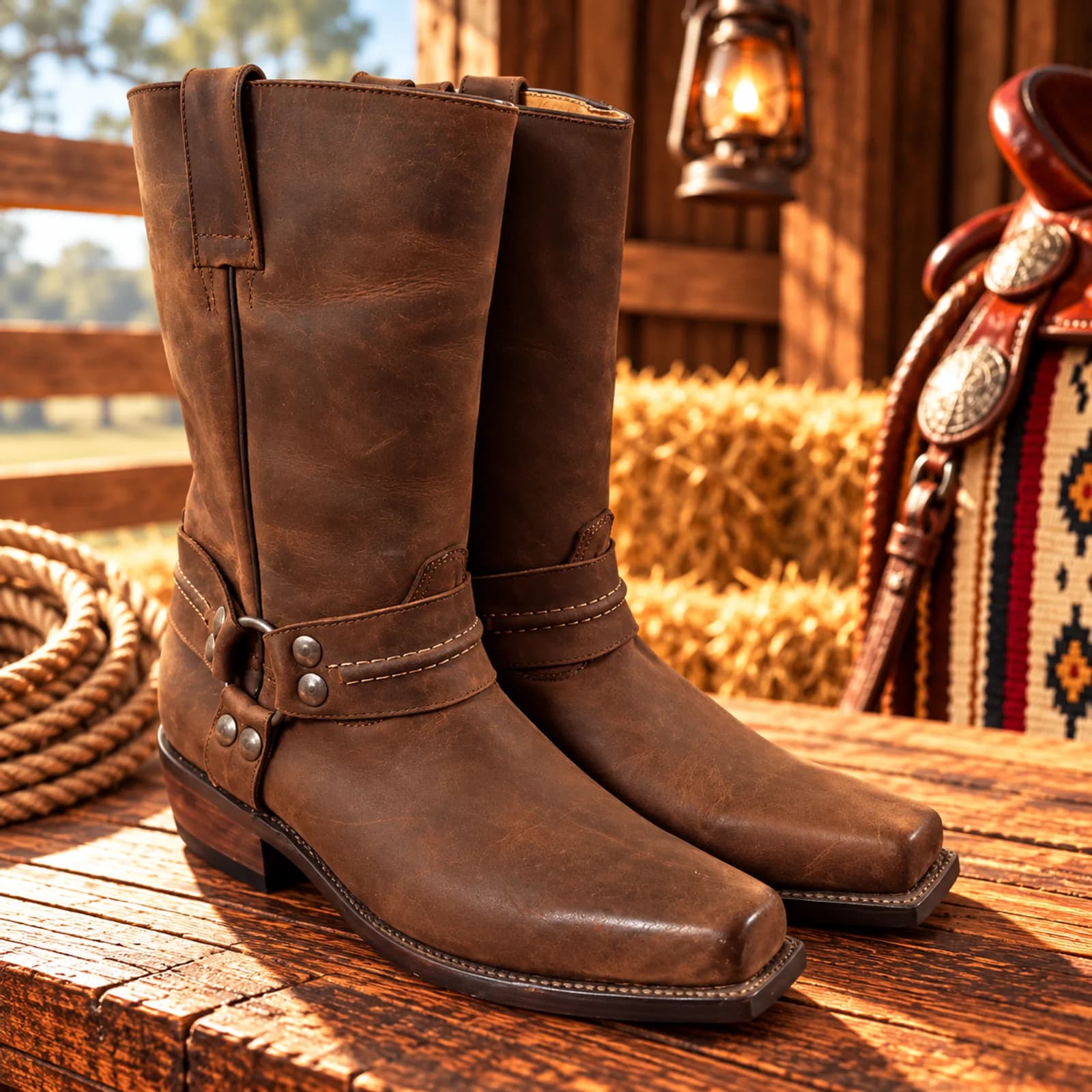 Botas Vaqueras Motoqueras Café