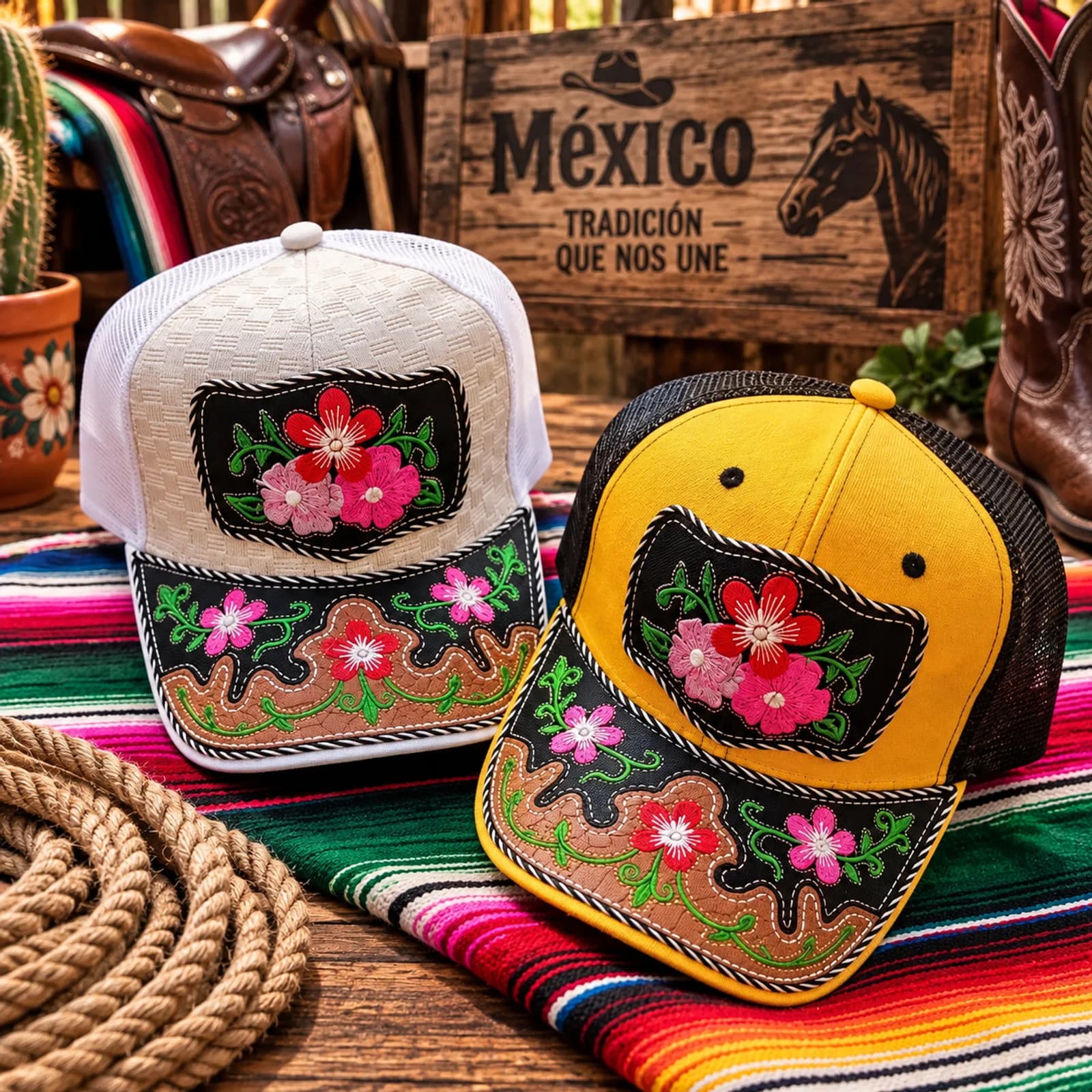 Gorra Jockey Bordada Floral
