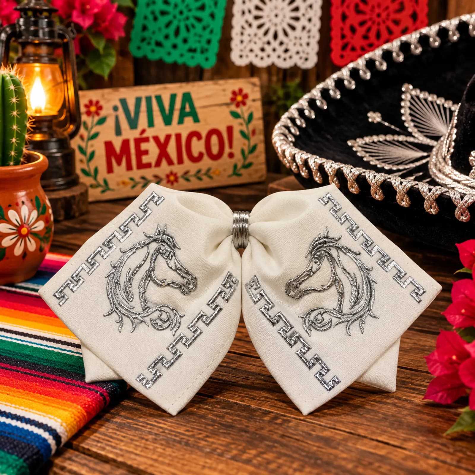 Moño de Charro Blanco Caballo