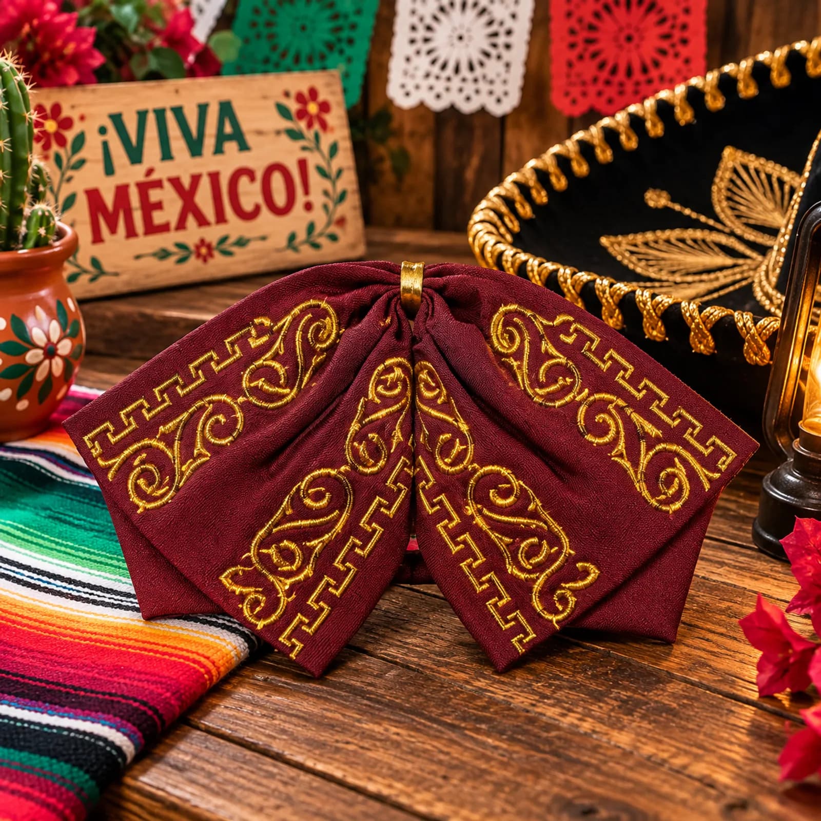 Moño de Charro Rojo Ancho