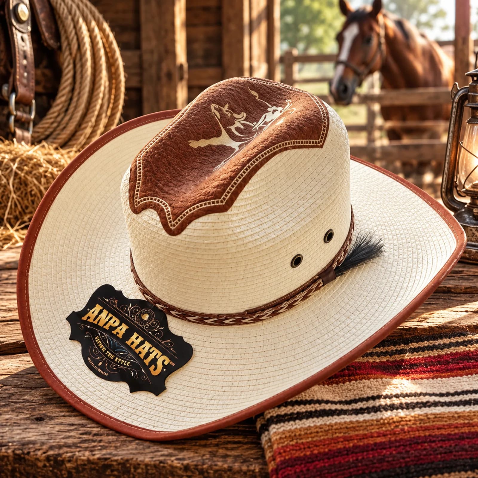 Sombrero Texano Fibra Café Claro