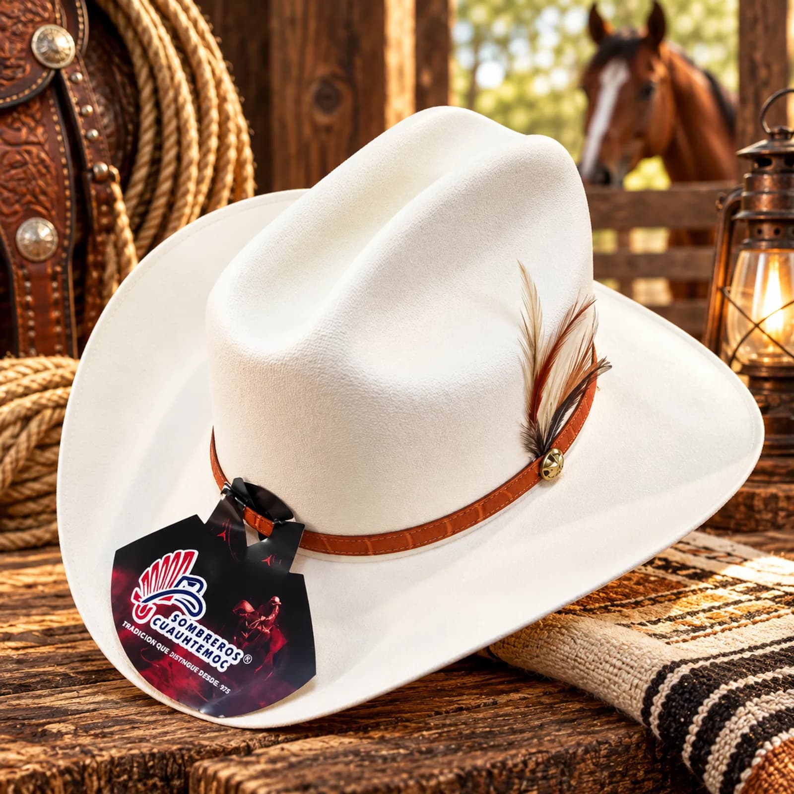 Sombrero Texano con Plumas