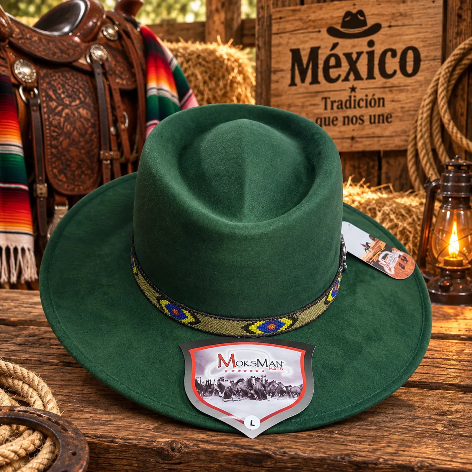 Sombrero Vaquero Verde MoksMaN