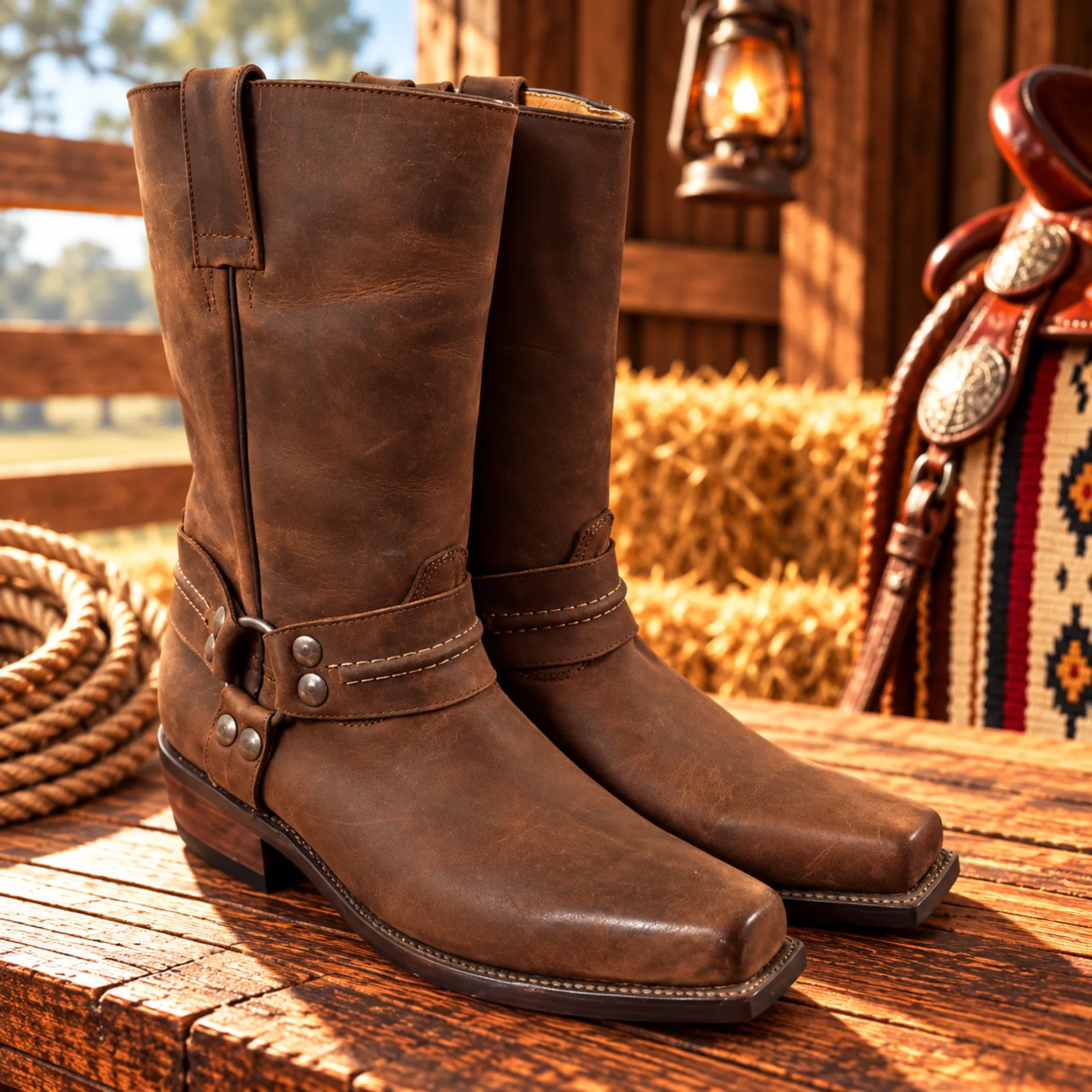 Botas Vaqueras Motoqueras Café