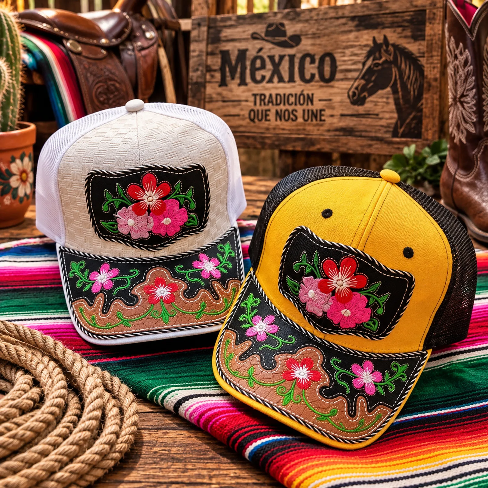 Gorra Jockey Bordada Floral