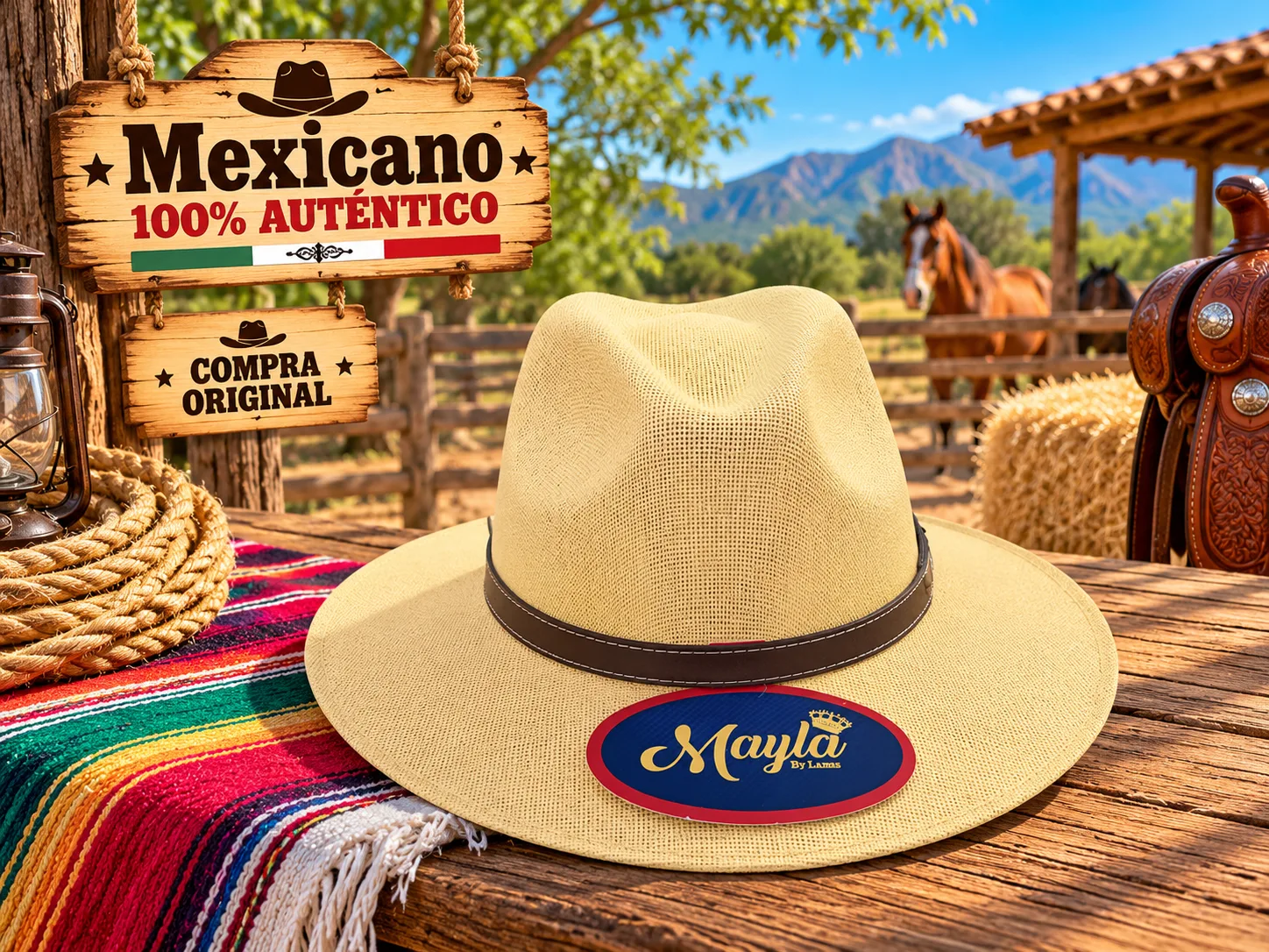 Sombrero Luis Miguel de Fibra Natural Beige