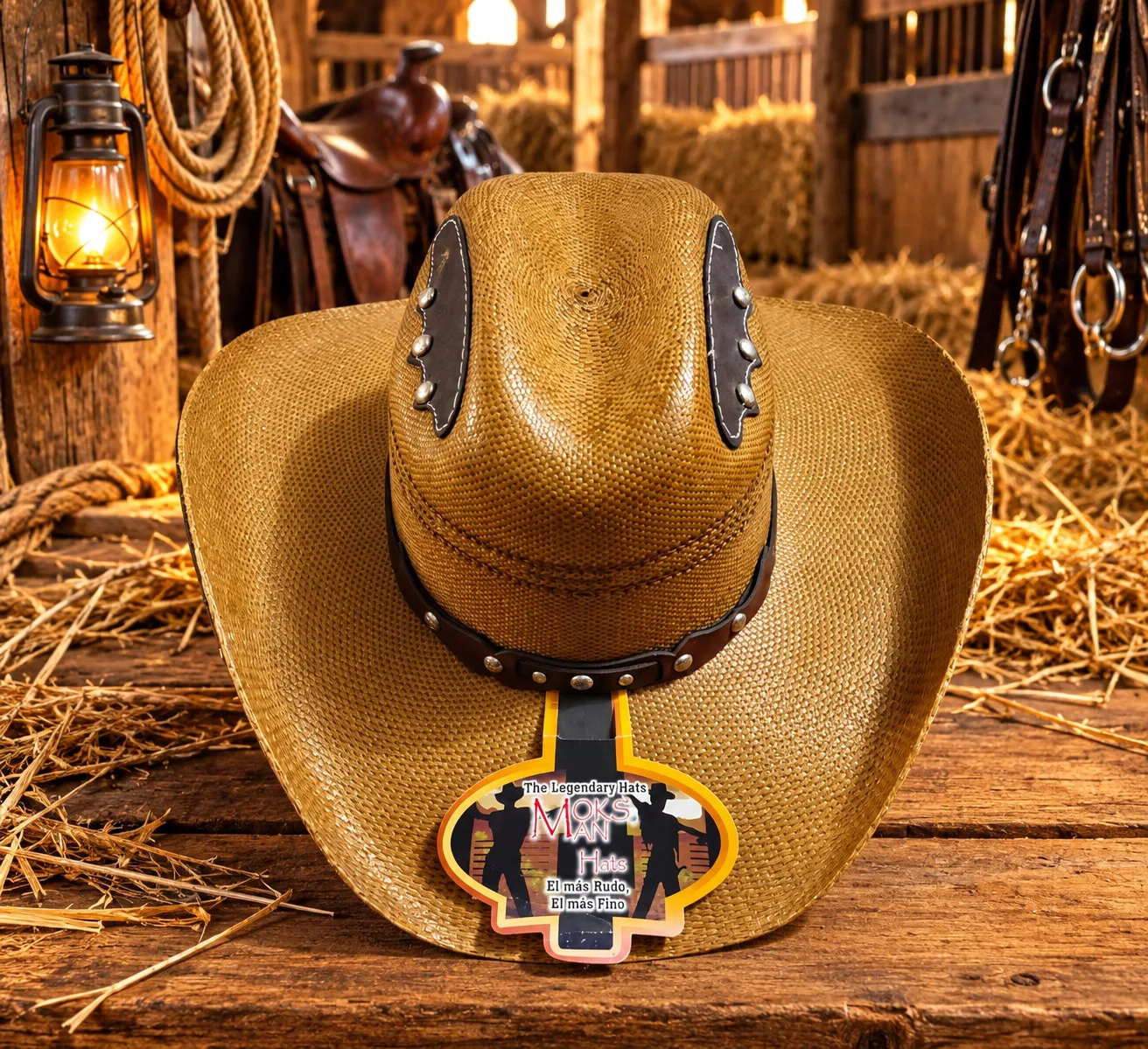 Sombrero Texano Paja de Trigo Tostado MoksMaN