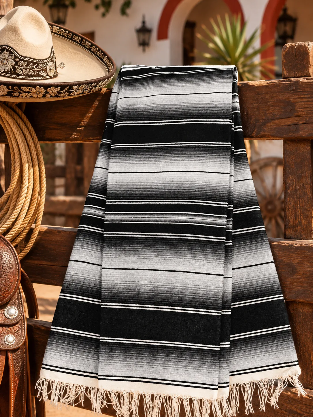 Zarape Negro y Gris